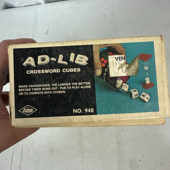 Ad-Lib Crossword Cubes 1968/72 Lowe No. 948 Vintage Word Building Game - Picture 3 of 5